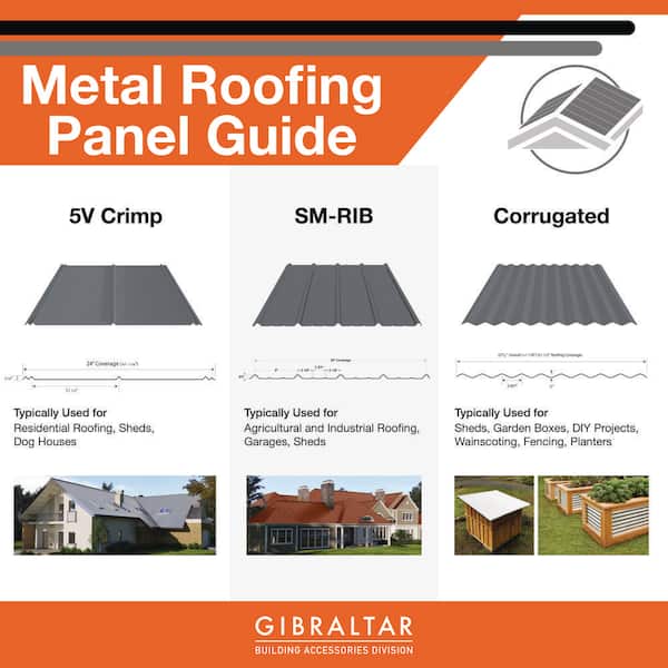 10 ft. 5V Crimp Galvanized Steel 29-Gauge Roof Panel 10 ft. 5V Crimp Galvanized Steel 29-Gauge Roof Panel