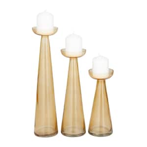 Stratton Home Decor Modern Gold Geometric Taper Candle Holders (Set of 2)  S43932 - The Home Depot