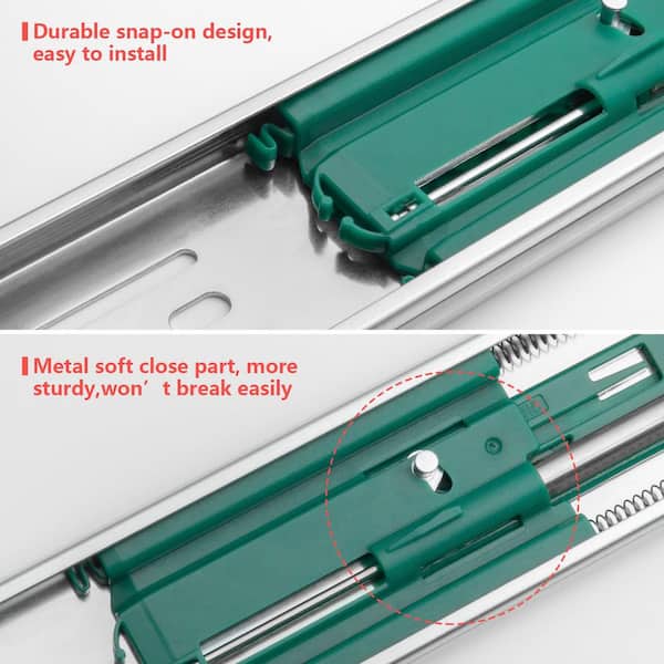 metal dresser drawer slides 14-inch Basic Metal Drawer Slide (Corresponding wood slide sold separately)