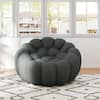 Magic Home 49 in. Bubble Couch, Armless Mesh Fabric Curved Memory Foam Lounge Chair Modern Lazy Floor Sofa in. Dark Gray for Office MH-133GY-1-SF