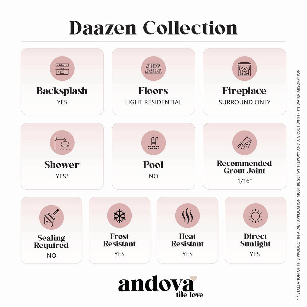 Daazen Black Polished Glass Mosaic Wall Tile Sheet
