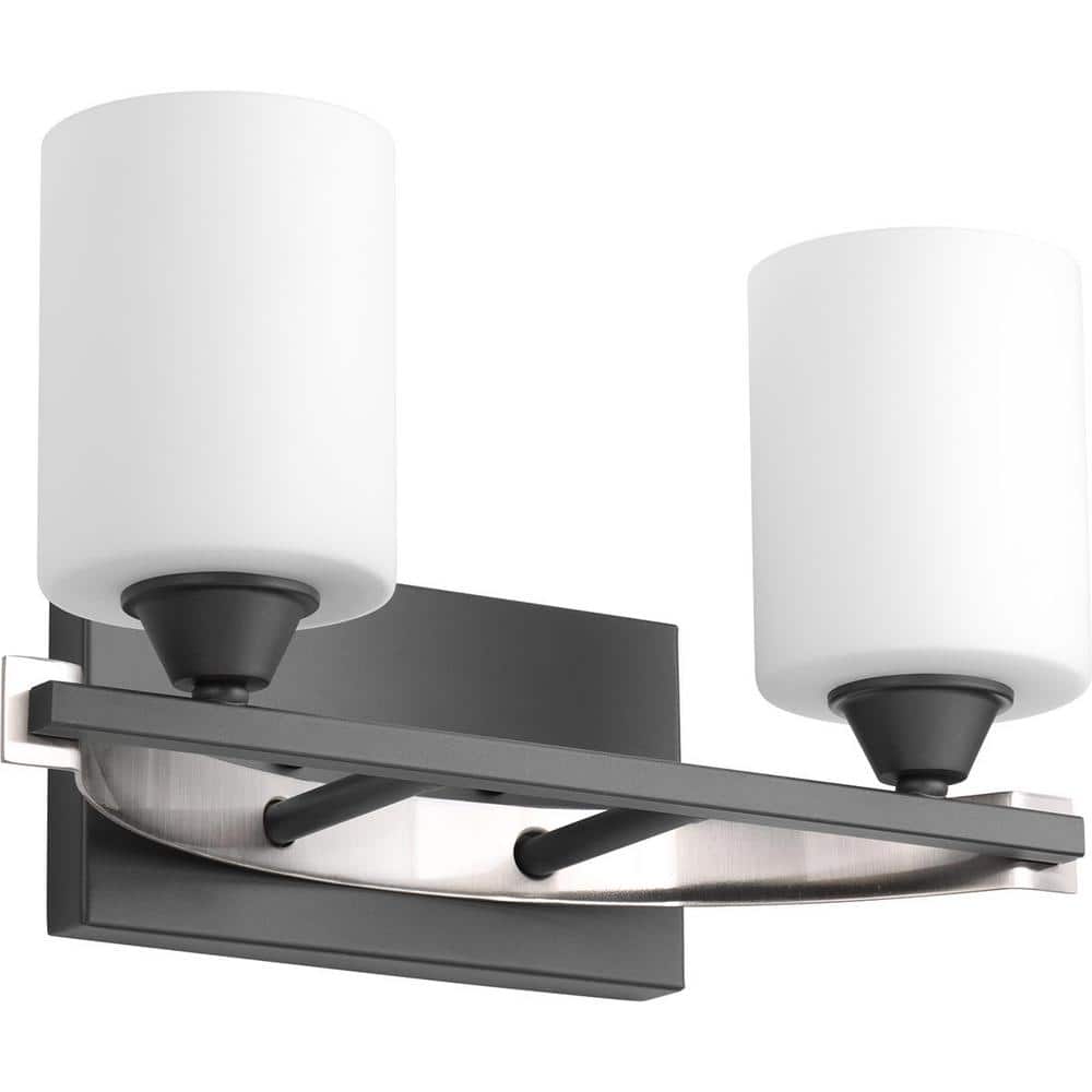 Graphite and Brushed Nickel Modern Dimmable Bath Light