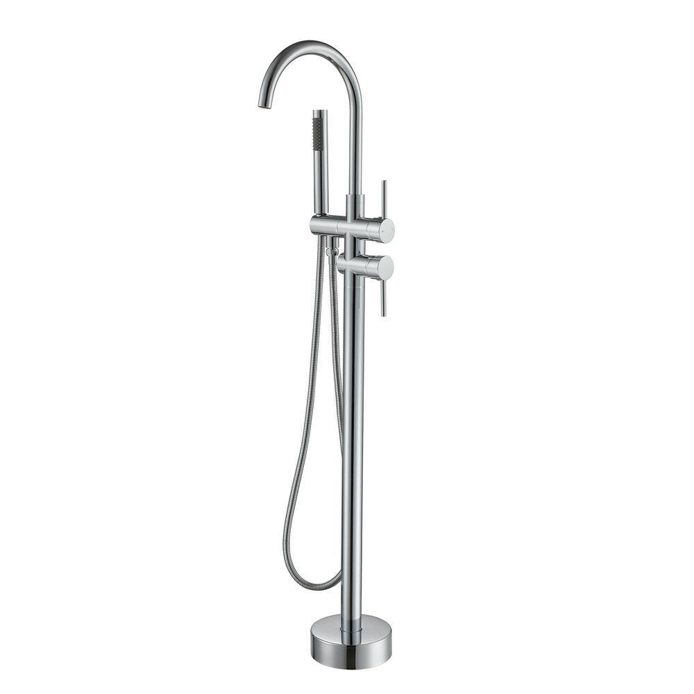 Double-Handle Floor Mounted Claw Foot Freestanding Tub Faucet in Chrome price history on PriceWatchPro