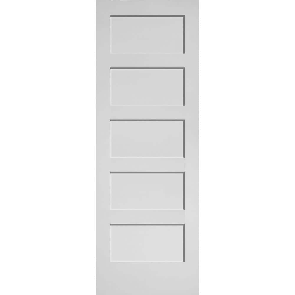 28 in. x 80 in. MDF Series Smooth 5-Panel Equal Solid Core Primed Composite Interior Door Slab price history on PriceWatchPro