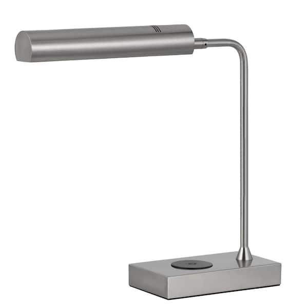 CAL Lighting 17.5 in. H Brushed Steel Metal Desk Lamp