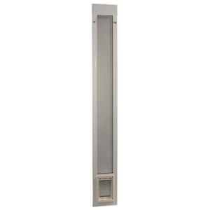 5 in. x 7 in. Small White Pet and Dog Patio Door Insert for 77.6 in. to 80.4 in. Tall Aluminum Sliding Glass Door