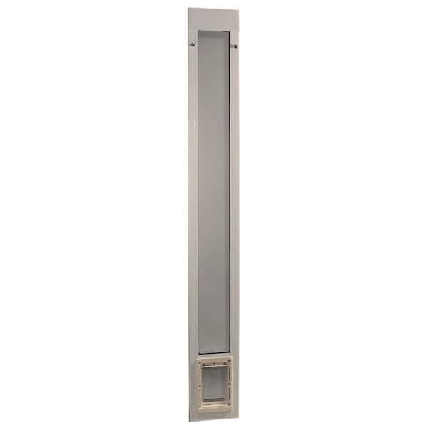 Ideal Pet Products 5 in. x 7 in. Small White Pet and Dog Patio Door Insert for 77.6 in. to 80.4 in. Tall Aluminum Sliding Glass Door