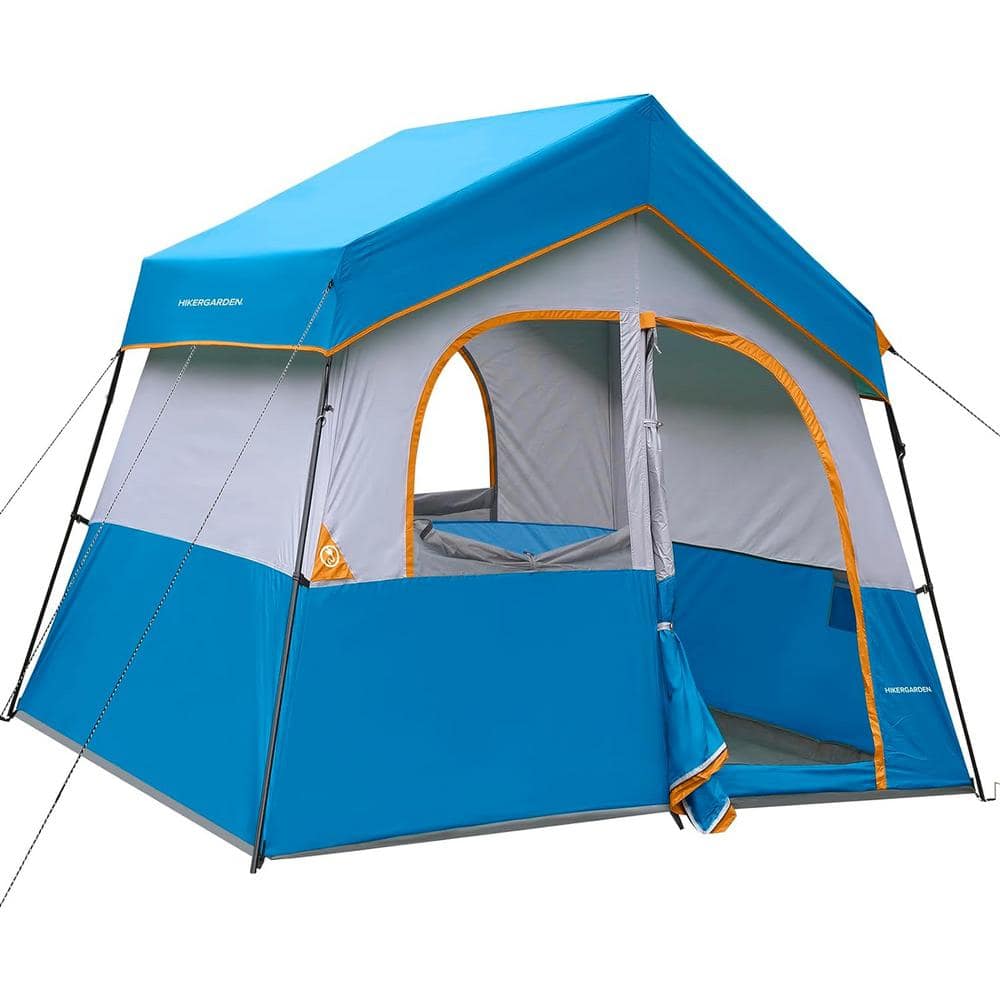 ‎Sky Blue 6-Person Camping Tent - Portable Easy Set Up Family Tent for Hi