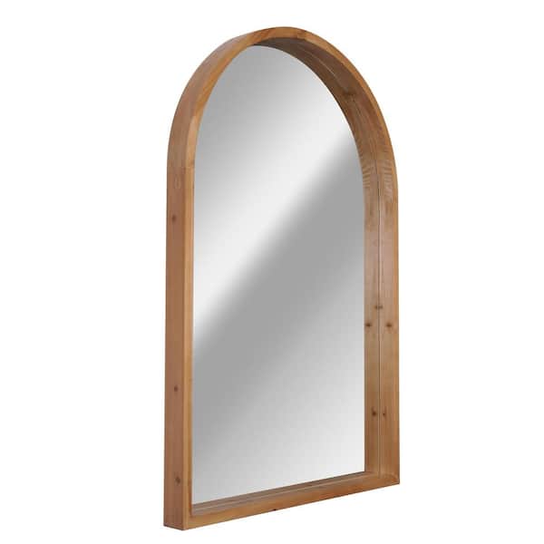 Deco Mirror Arch Natural Wood Wall Hanging Framed Decorative Mirror - 24 in. x 36 in.