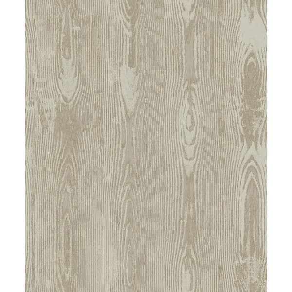 Brewster Jaxson Light Brown Faux Wood Brown Wallpaper Sample