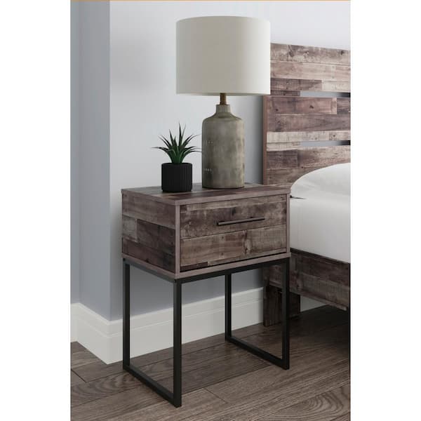 Signature DESIGN BY ASHLEY Neilsville Gray 1 Drawer 19.63 in. W Nightstands