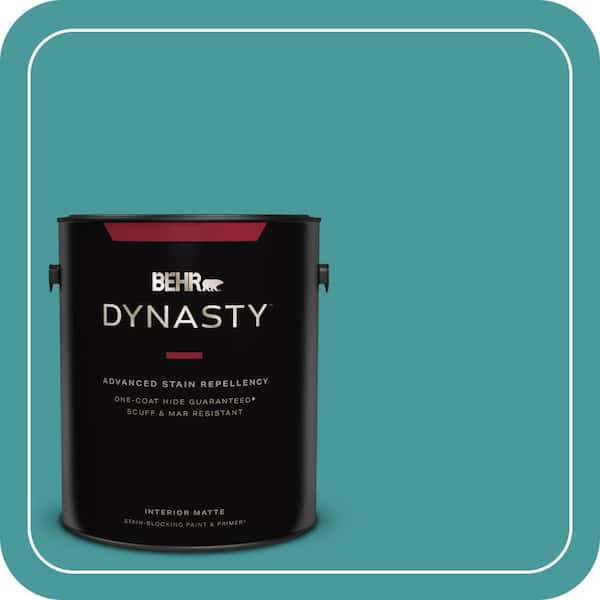 BEHR DYNASTY 1 gal. #510D-6 Aquatic Green Matte Interior Stain-Blocking Paint & Primer
