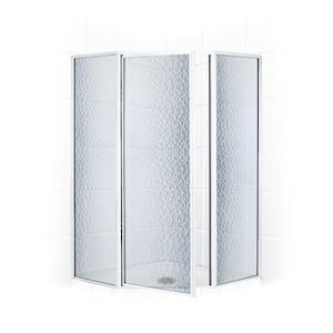 Legend 54 in. x 70 in. Framed Neo-Angle Swing Shower Door in Chrome and Obscure Glass