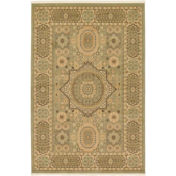 Unique Loom Palace Hamilton Light Green 6' 0 x 9' 0 Area Rug