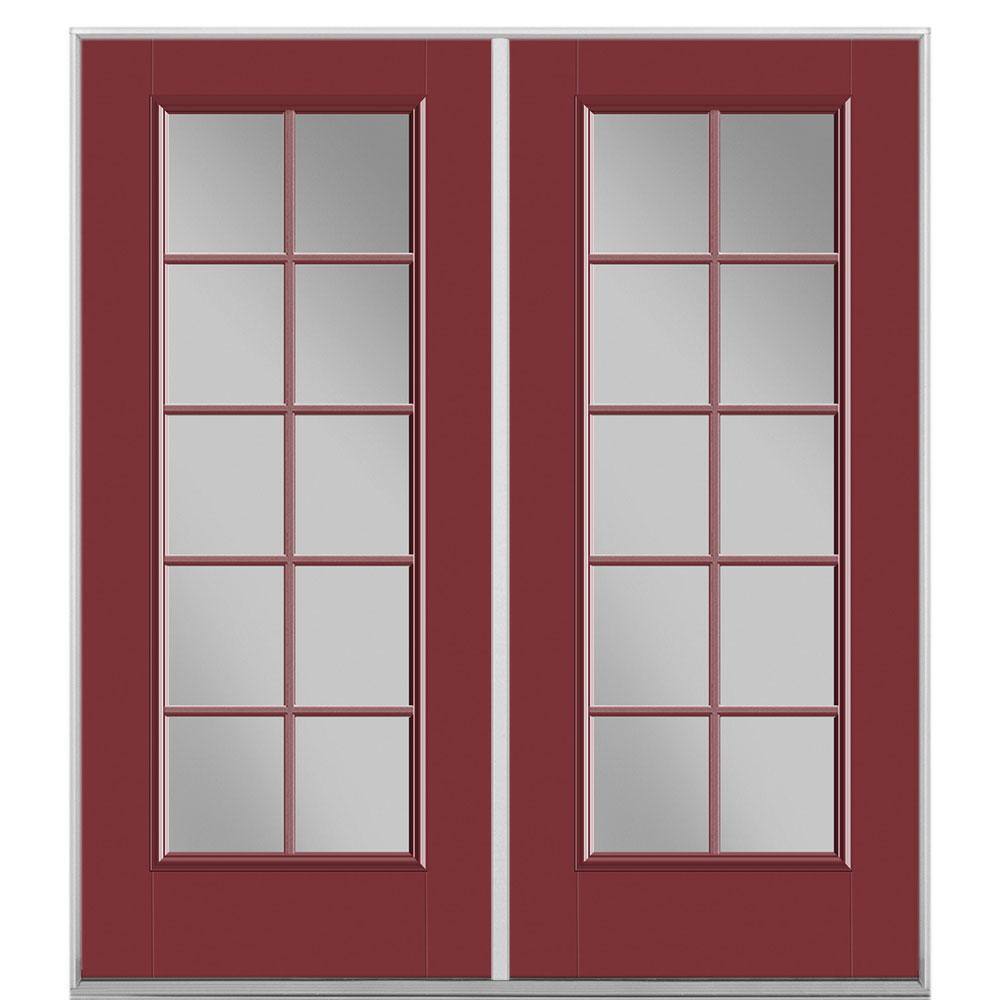 72 in. x 80 in. Red Bluff Fiberglass Prehung Right-Hand Inswing 10-Lite Clear Glass Patio Door without Brickmold price history on PriceWatchPro