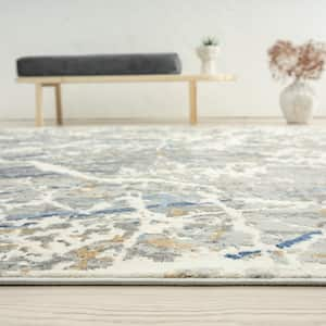 Gray 9 ft. 6 in. x 13 ft. Abstract Area Rug