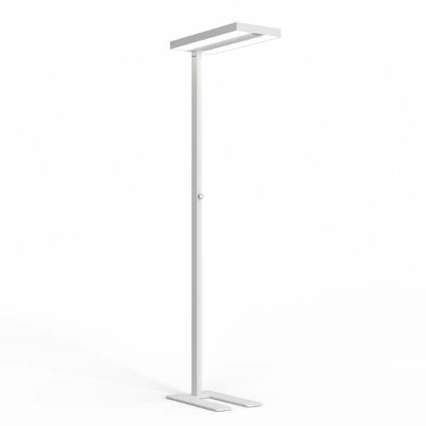 77.5 in. White 1-Light Modern Dimmable LED Standard Floor Lamp 4000K Natural Daylight Tall Floor Lamp for Living Room