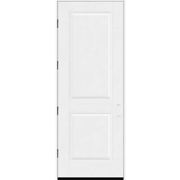 Regency 36 in. x 96 in. 2P Squaretop RHOS Unfinished White Fiberglass Prehung Front Door with 6-9/16 Jamb