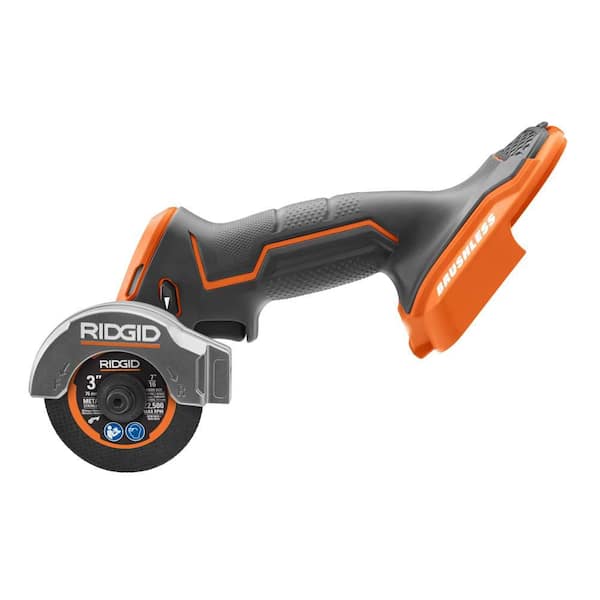 RIDGID 18V SubCompact Brushless Cordless 3 in. Multi-Material Saw (Tool Only) with (3) Cutting Wheels