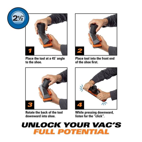 RIDGID NXT Floor Tool Hard Bristle Shoe Vacuum Attachment for