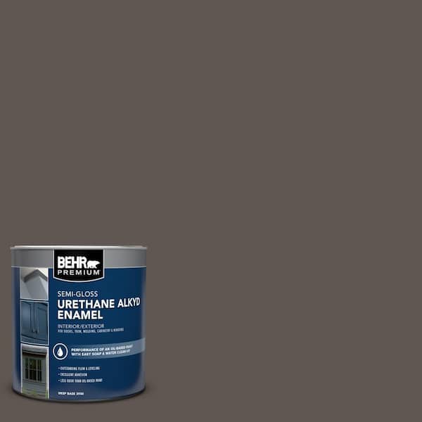 1 qt. #N140-7 Timber Brown Semi-Gloss Enamel Urethane Alkyd Interior/Exterior Paint