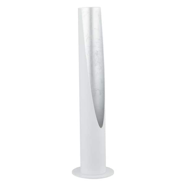 Eglo Barbotto 15.5 in. Matte White Table Lamp with Silver Interior