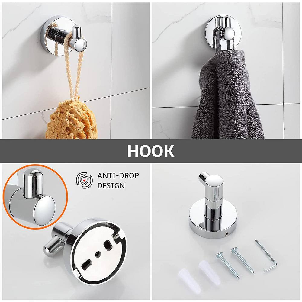 Chrome Adjustable Wall Mounted Bathroom Towel Rack Set