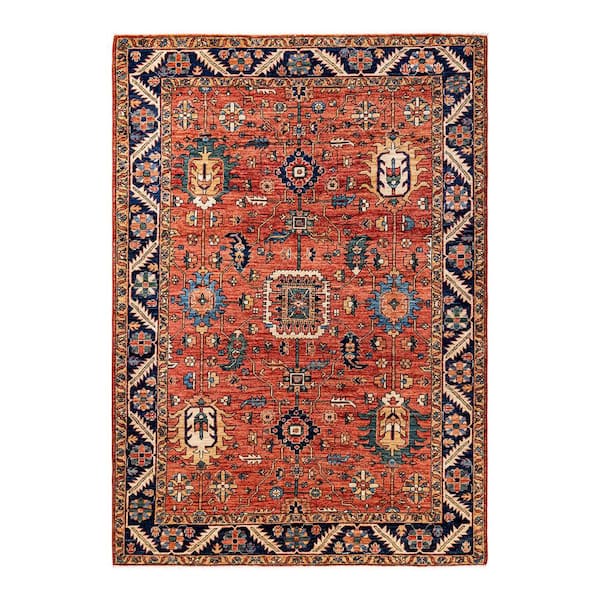 Solo Rugs Serapi One-of-a-Kind Traditional Orange 5 ft. x 8 ft. Hand Knotted Tribal Area Rug