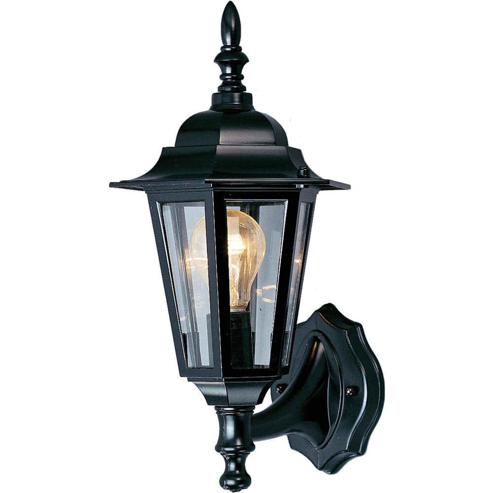 Black Hardwired Outdoor Coach Light Sconce with Clear Glass price history on PriceWatchPro