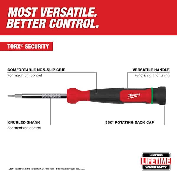 Milwaukee 4-in-1 TORX Tamperproof Precision Multi-Bit Screwdriver