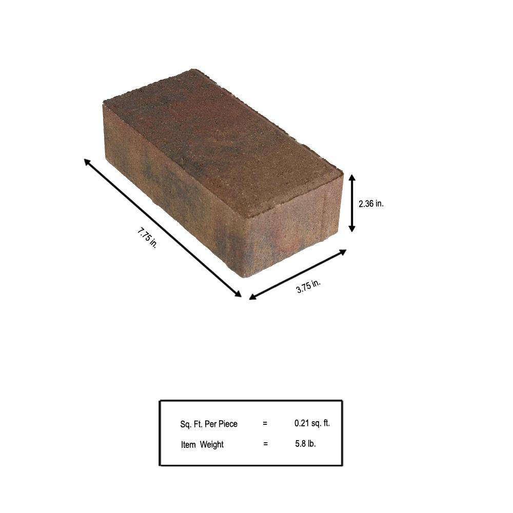 Buy 8 in. L x 4 in. W x 2.25 in. H 60 mm Napoli Concrete Holland Pavers