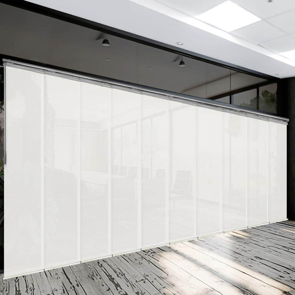 Dove 120 in. - 218 in. W x 116 in. L Adjustable 10-Panel Satin Nickel Double Rail Panel Track with 23.5 in. Slates price history on PriceWatchPro