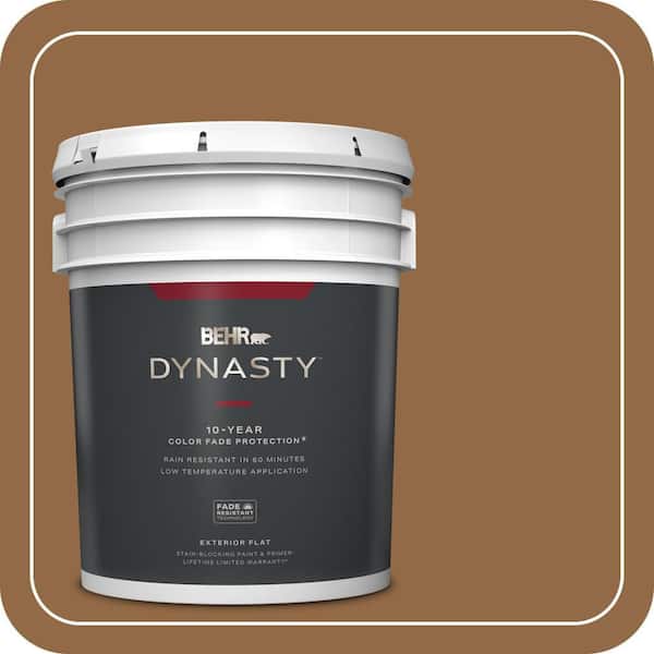 BEHR DYNASTY 5 gal. #QE-31 Barcelona Brown Flat Exterior Stain-Blocking Paint & Primer