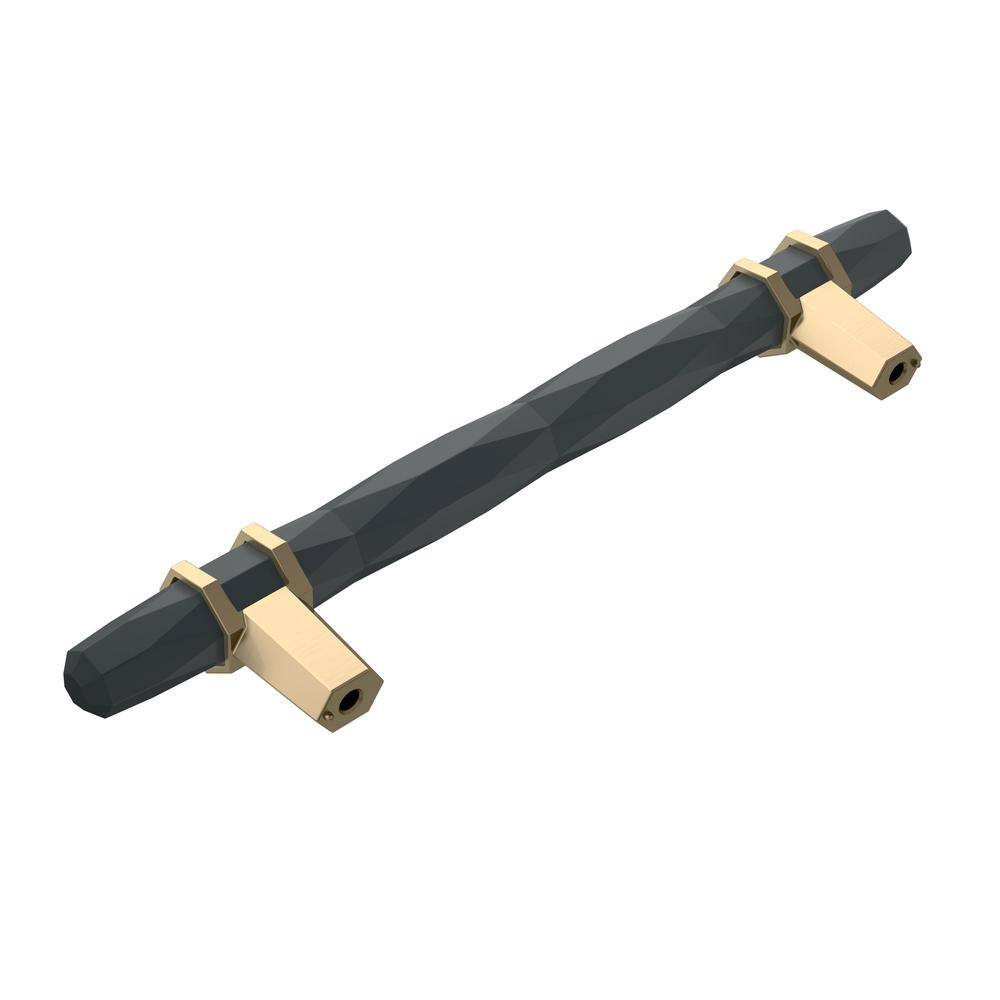 Modern Black Bronze and Golden Champagne Bar Pull
