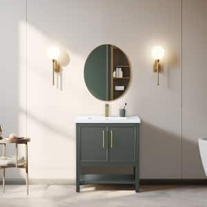 Taylor 30 in. W x 18.5 in. D x 34.5 in. H Bath Vanity in Vintage Green with Ceramic Vanity Top in White with White Sink