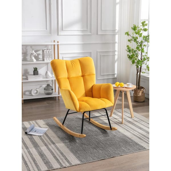 Yellow rocking online chair