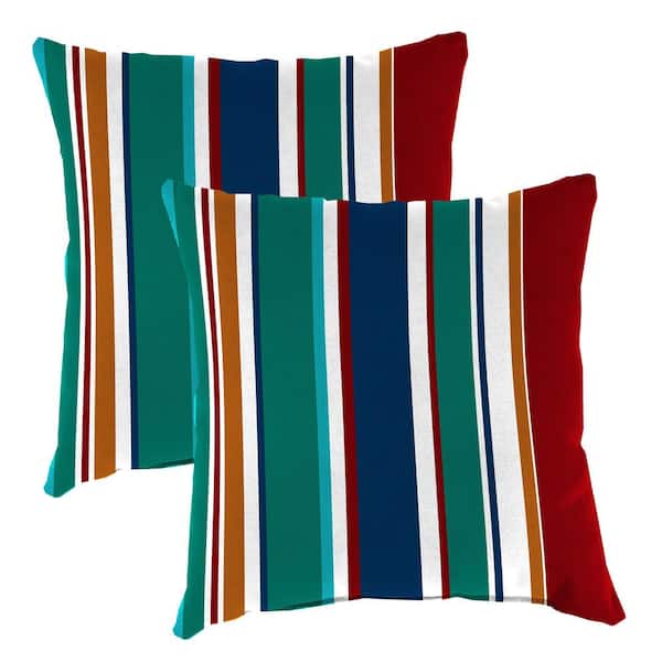 Jordan Manufacturing 22 in. L x 22 in. W x 8 in. T Square Outdoor Throw Pillow in Colonial Element (2-Pack)