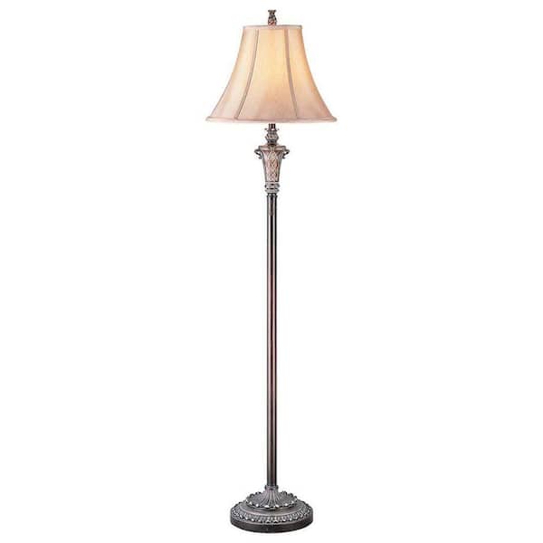 OK LIGHTING 62.5 in. Wooden Color Floor Lamp