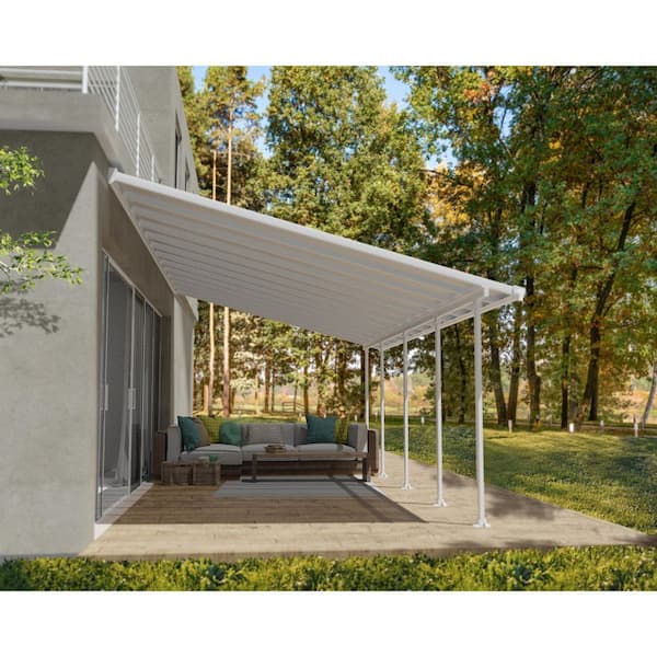 Feria 13 ft. x 26 ft. White/White Aluminum Patio Cover
