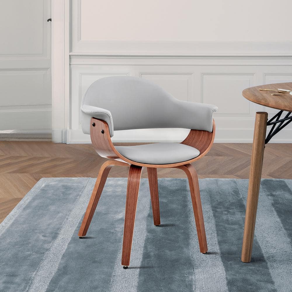 Armen living summer chair in online charcoal fabric and walnut wood finish