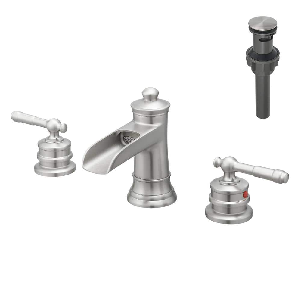 Classical Double-Handle Vessel Sink Faucet with Pop-Up Drain in Brushed Nickel price history on PriceWatchPro