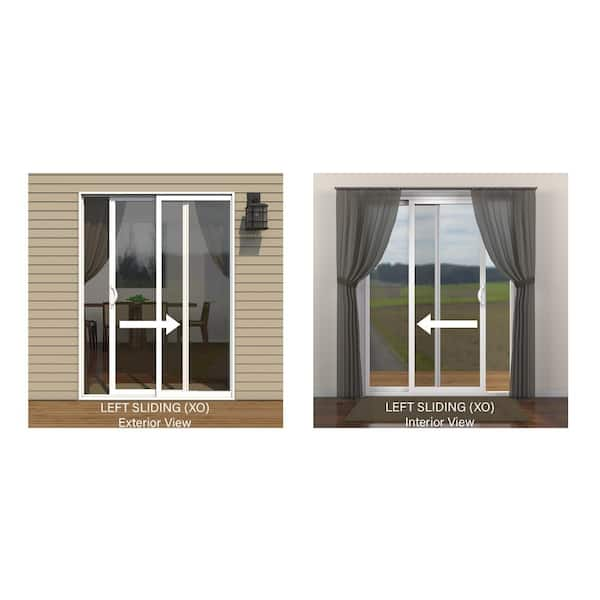 Jeld Wen 72 In X 80 In V 4500 White Vinyl Left Hand Full Lite Sliding Patio Door W Internal Blinds 8b6774 The Home Depot