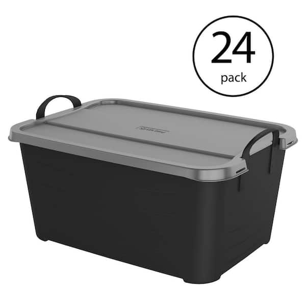 Life Story Clear 12-Quart Storage Box with Gray Snap Lids, 3-Pack