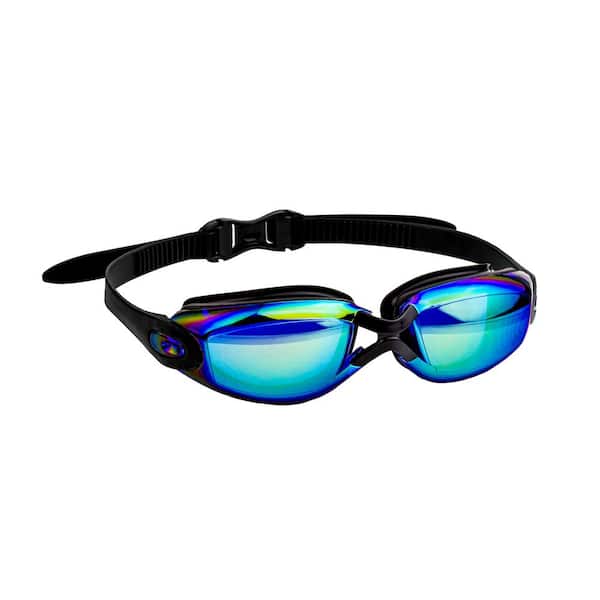Poolmaster Black Reflector Mirror Sport Swim Goggles