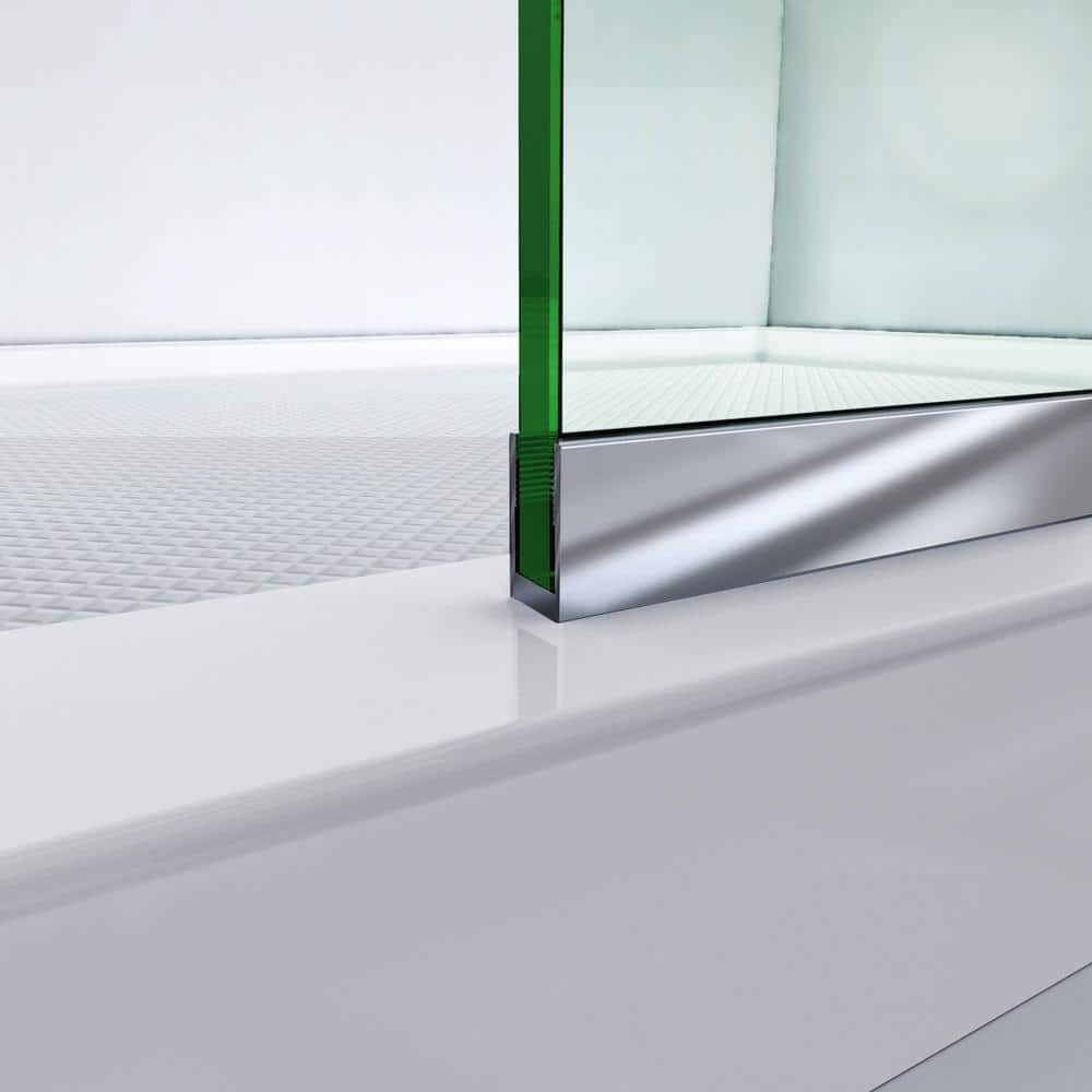 Linea 34" Black Frameless Rectangular Shower Screen