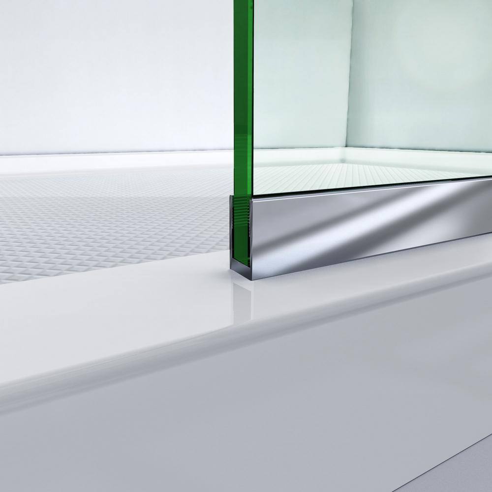 Linea 34" x 72" Frameless Clear Glass Shower Panel with Distressed Bronze Hardware