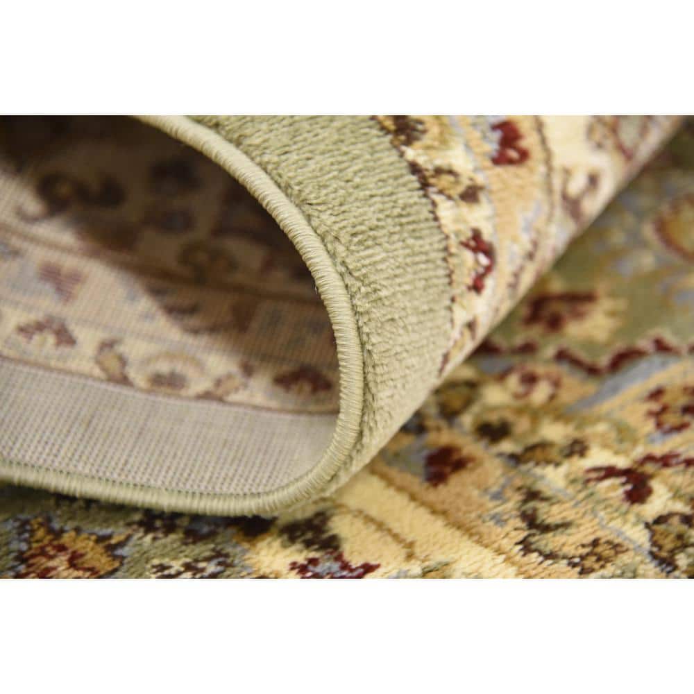 Voyage Light Green and Cream Rectangular Synthetic Area Rug 9' x 12'