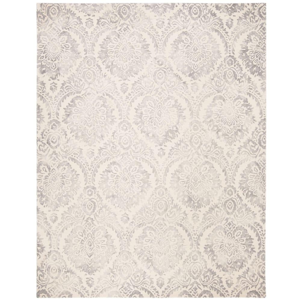 Dip Dye 8 ft. x 10 ft. Silver/Ivory Geometric Ornate Area Rug price history on PriceWatchPro