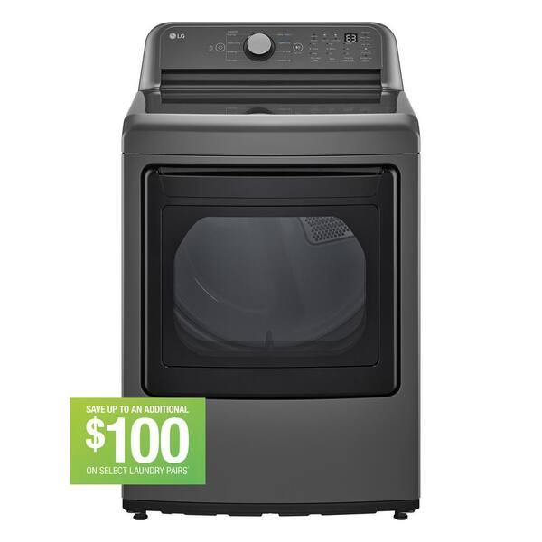 LG 7.3 cu. ft. Vented Electric Dryer in Middle Black with Sensor Dry Technology