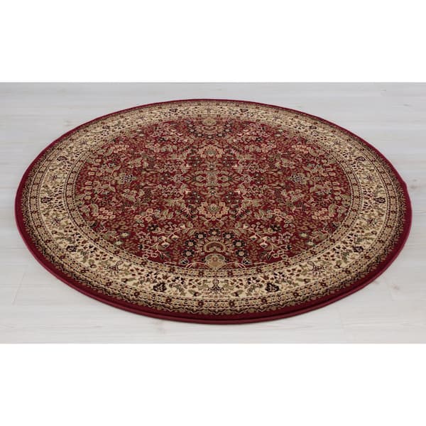 Persian Classics Sarouk Red 5 ft. Round Area Rug